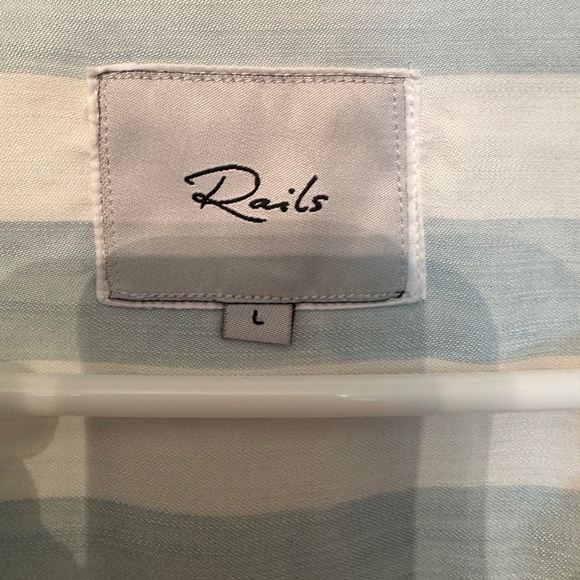 Rails ULI Lace-up Top in Block Stripe - Blue White with rope ties - Picture 6 of 11